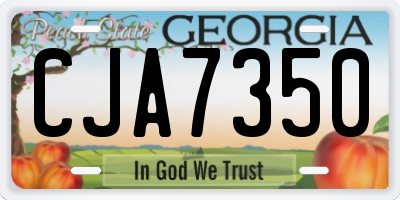 GA license plate CJA7350