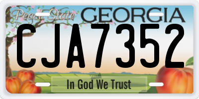 GA license plate CJA7352