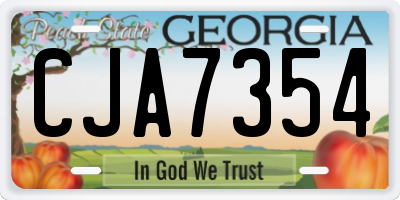 GA license plate CJA7354