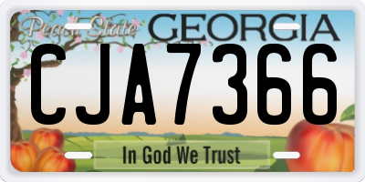 GA license plate CJA7366
