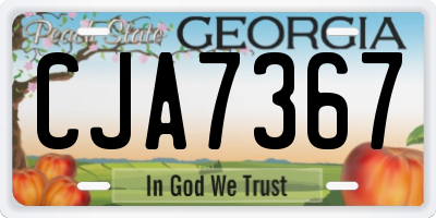 GA license plate CJA7367