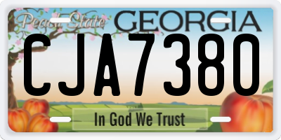 GA license plate CJA7380