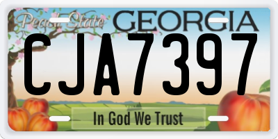 GA license plate CJA7397