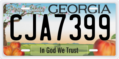 GA license plate CJA7399