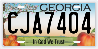 GA license plate CJA7404