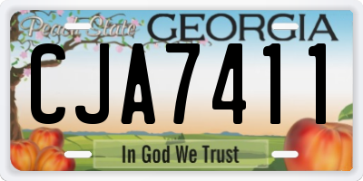 GA license plate CJA7411
