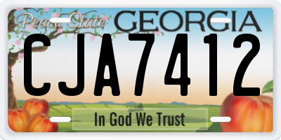 GA license plate CJA7412