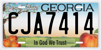 GA license plate CJA7414