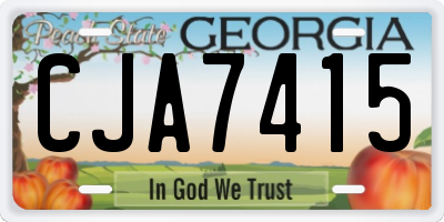 GA license plate CJA7415