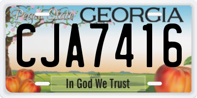 GA license plate CJA7416