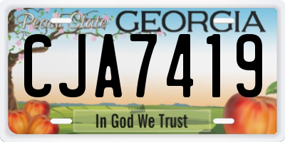 GA license plate CJA7419