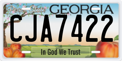 GA license plate CJA7422