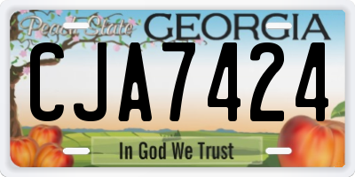 GA license plate CJA7424