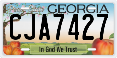 GA license plate CJA7427