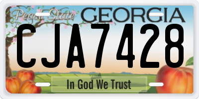 GA license plate CJA7428