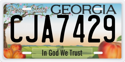 GA license plate CJA7429