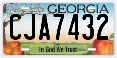 GA license plate CJA7432