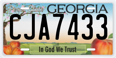 GA license plate CJA7433