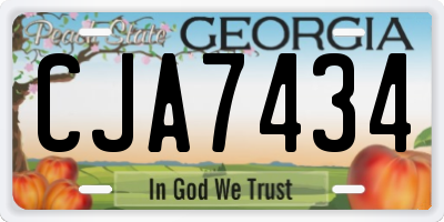 GA license plate CJA7434