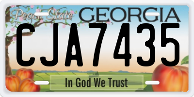 GA license plate CJA7435