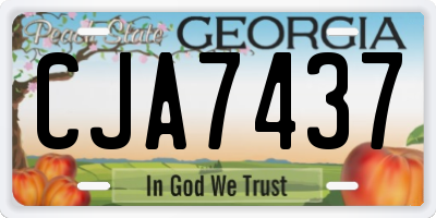 GA license plate CJA7437