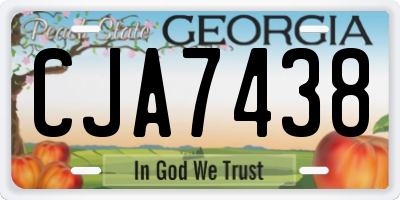GA license plate CJA7438