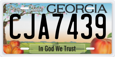 GA license plate CJA7439