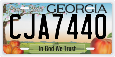 GA license plate CJA7440
