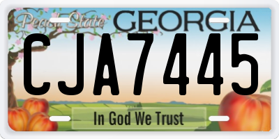 GA license plate CJA7445