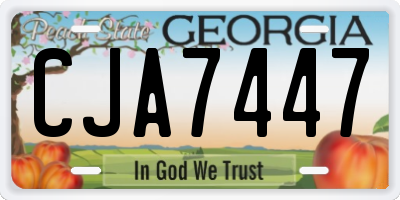 GA license plate CJA7447