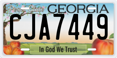 GA license plate CJA7449