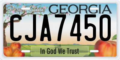 GA license plate CJA7450