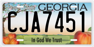 GA license plate CJA7451