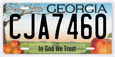 GA license plate CJA7460