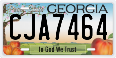 GA license plate CJA7464
