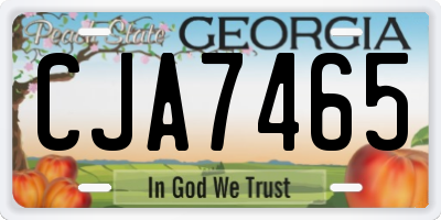 GA license plate CJA7465