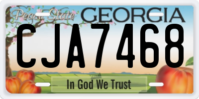GA license plate CJA7468