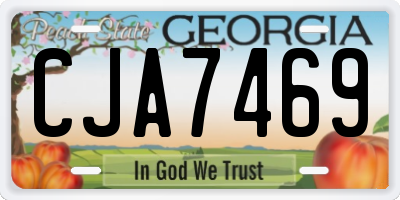 GA license plate CJA7469