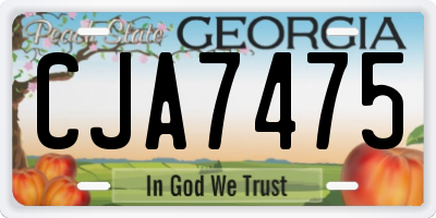 GA license plate CJA7475