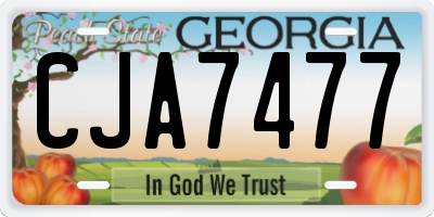 GA license plate CJA7477
