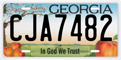 GA license plate CJA7482