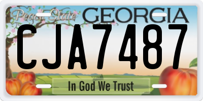 GA license plate CJA7487