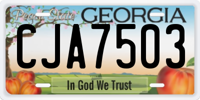 GA license plate CJA7503