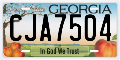 GA license plate CJA7504
