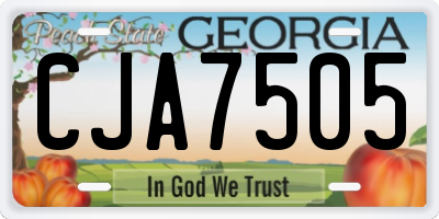 GA license plate CJA7505