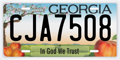 GA license plate CJA7508