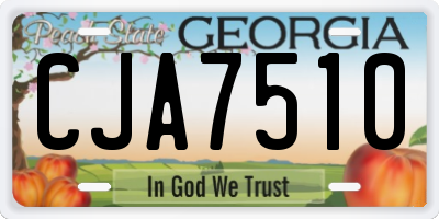 GA license plate CJA7510