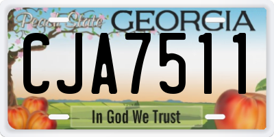 GA license plate CJA7511