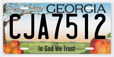GA license plate CJA7512