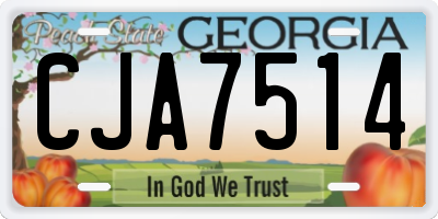 GA license plate CJA7514